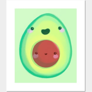 Super Cute Avocado - Kawaii Avocado Posters and Art